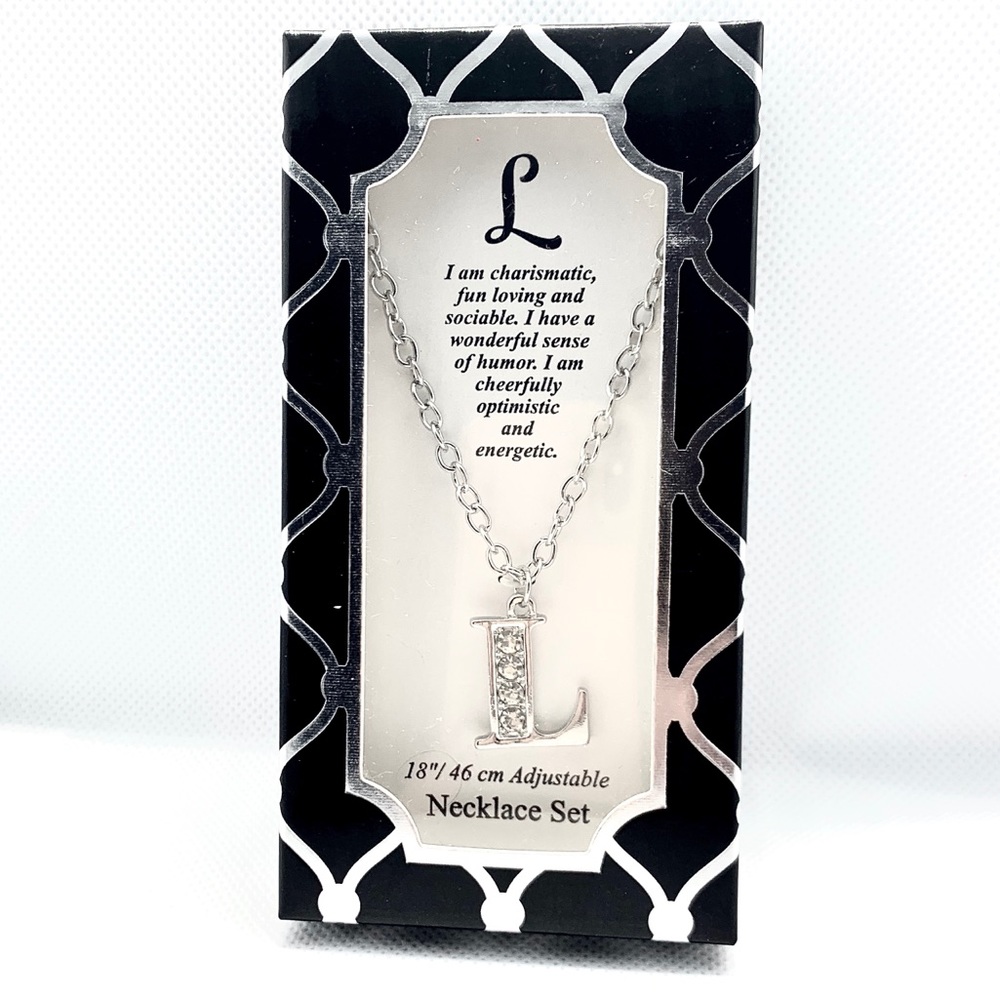 “L” Initial Crystal Necklace